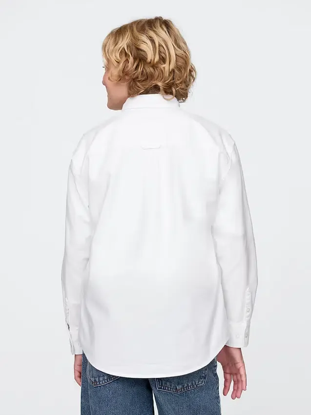 Camisas Oxford holgadas para uniforme infantil