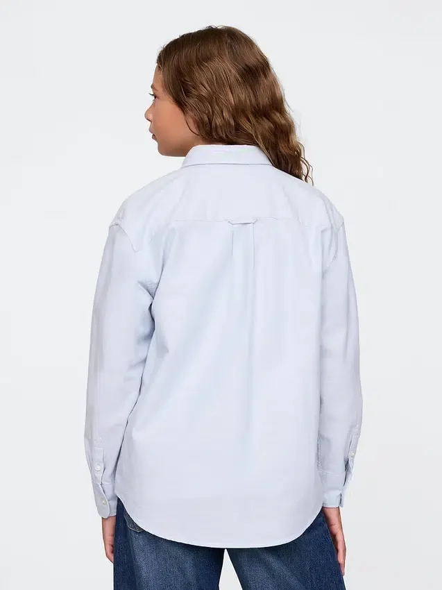 Camisas Oxford holgadas para uniforme infantil