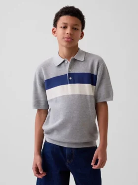Camisas polo de niño a rayas de corte holgado