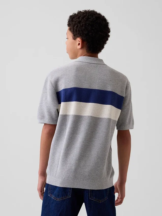 Camisas polo de niño a rayas de corte holgado