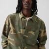 Camisas utilitarias de lona vaquera con estampado de camuflaje