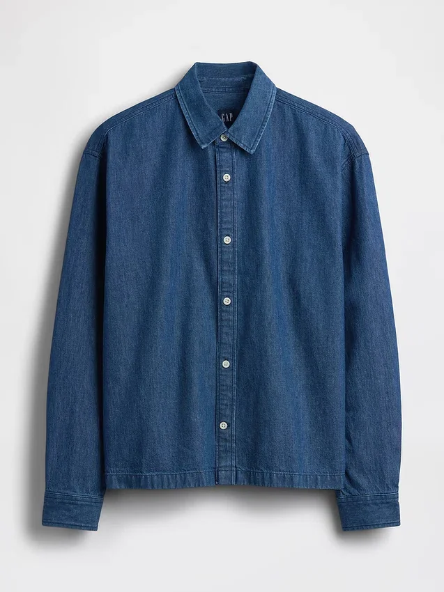 Camisas vaqueras de corte holgado y bajo recto