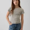 Camiseta ajustada de punto acanalado multicolor para niños