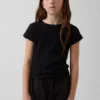 Camiseta ajustada de punto acanalado multicolor para niños
