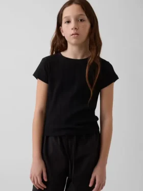 Camiseta ajustada de punto acanalado multicolor para niños