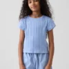 Camiseta ajustada de punto acanalado multicolor para niños