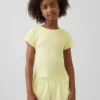 Camiseta ajustada de punto acanalado multicolor para niños