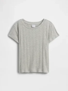 Camiseta ajustada de punto acanalado multicolor para niños