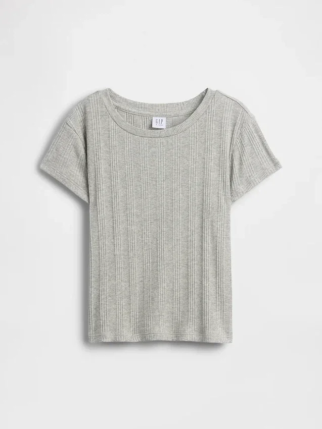 Camiseta ajustada de punto acanalado multicolor para niños