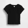 Camiseta ajustada de punto acanalado multicolor para niños