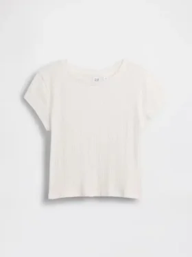 Camiseta ajustada de punto acanalado multicolor para niños