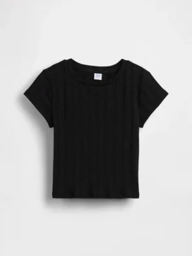 Camiseta ajustada de punto acanalado multicolor para niños