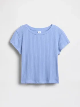 Camiseta ajustada de punto acanalado multicolor para niños