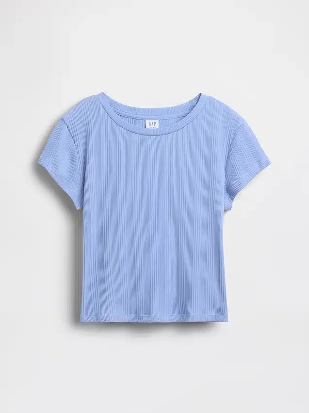 Camiseta ajustada de punto acanalado multicolor para niños