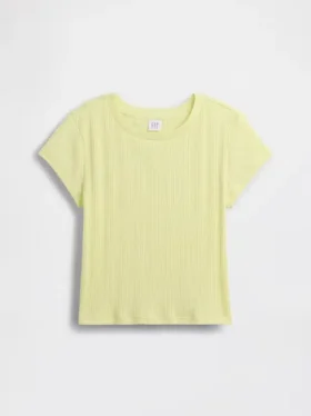 Camiseta ajustada de punto acanalado multicolor para niños