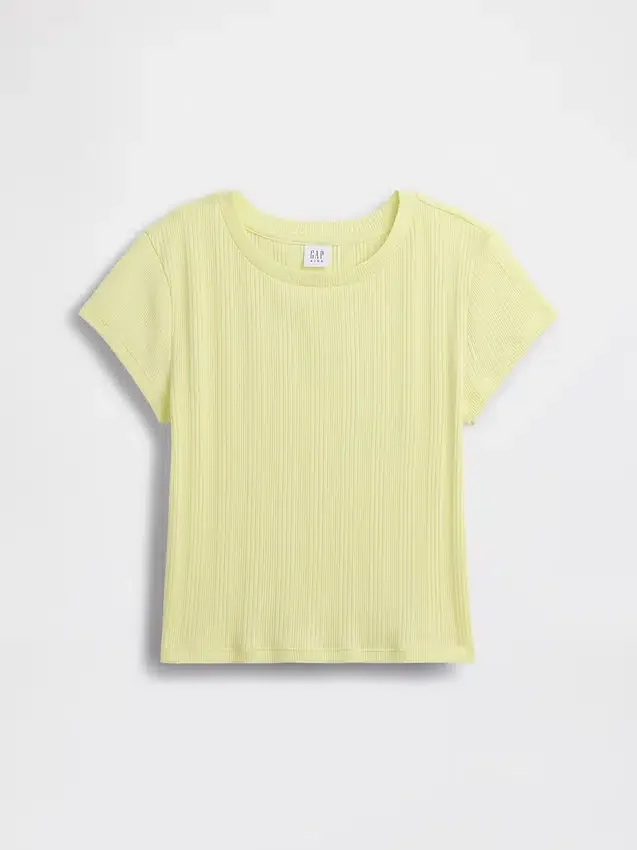 Camiseta ajustada de punto acanalado multicolor para niños
