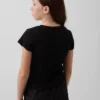 Camiseta ajustada de punto acanalado multicolor para niños