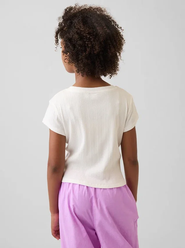 Camiseta ajustada de punto acanalado multicolor para niños