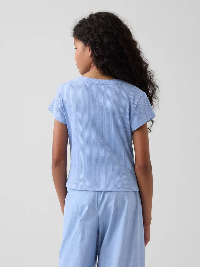 Camiseta ajustada de punto acanalado multicolor para niños