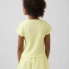 Camiseta ajustada de punto acanalado multicolor para niños