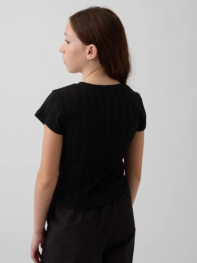 Camiseta ajustada de punto acanalado multicolor para niños