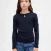 Camiseta ajustada infantil con lazo y abertura