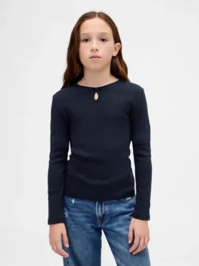 Camiseta ajustada infantil con lazo y abertura