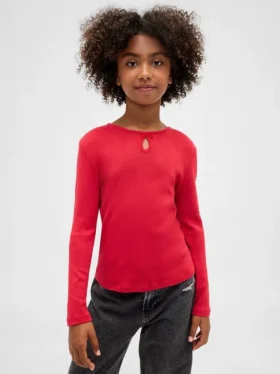 Camiseta ajustada infantil con lazo y abertura