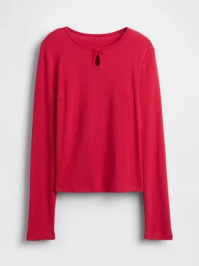 Camiseta ajustada infantil con lazo y abertura
