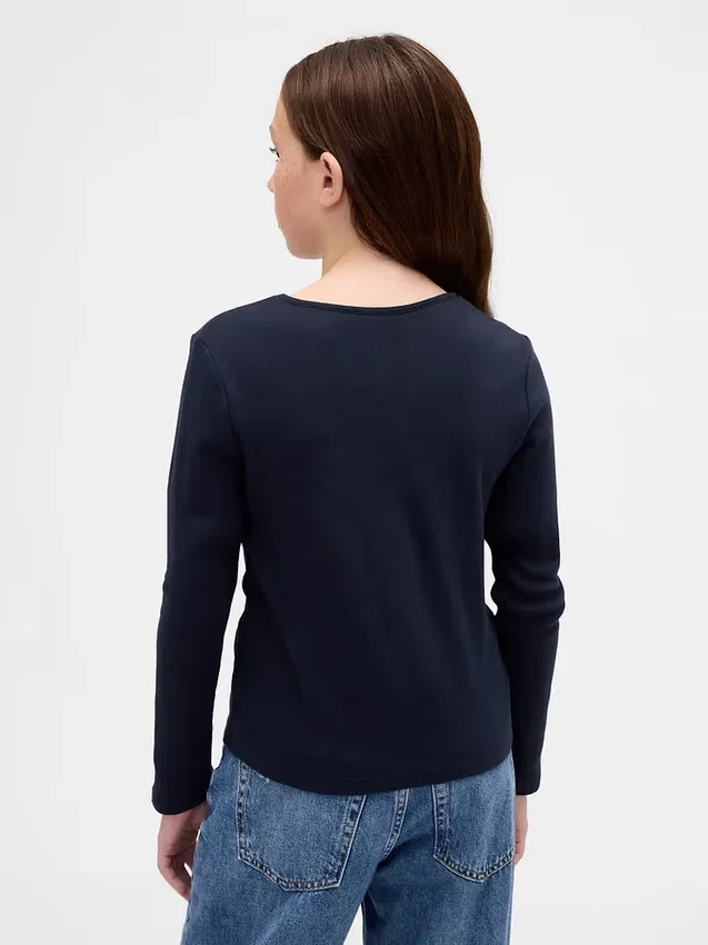 Camiseta ajustada infantil con lazo y abertura