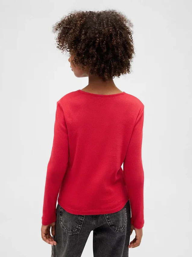 Camiseta ajustada infantil con lazo y abertura