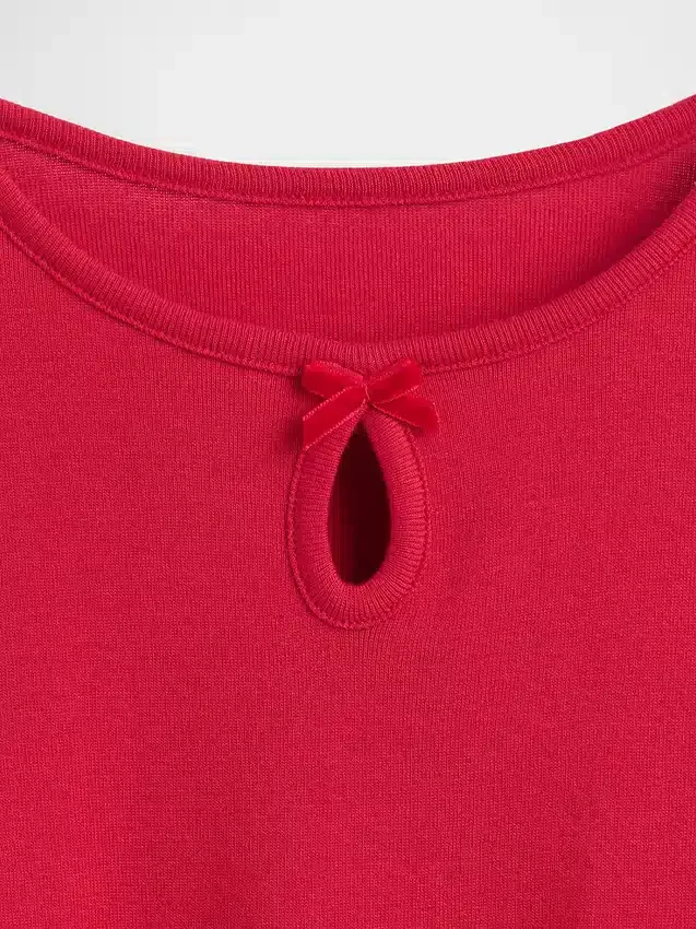 Camiseta ajustada infantil con lazo y abertura