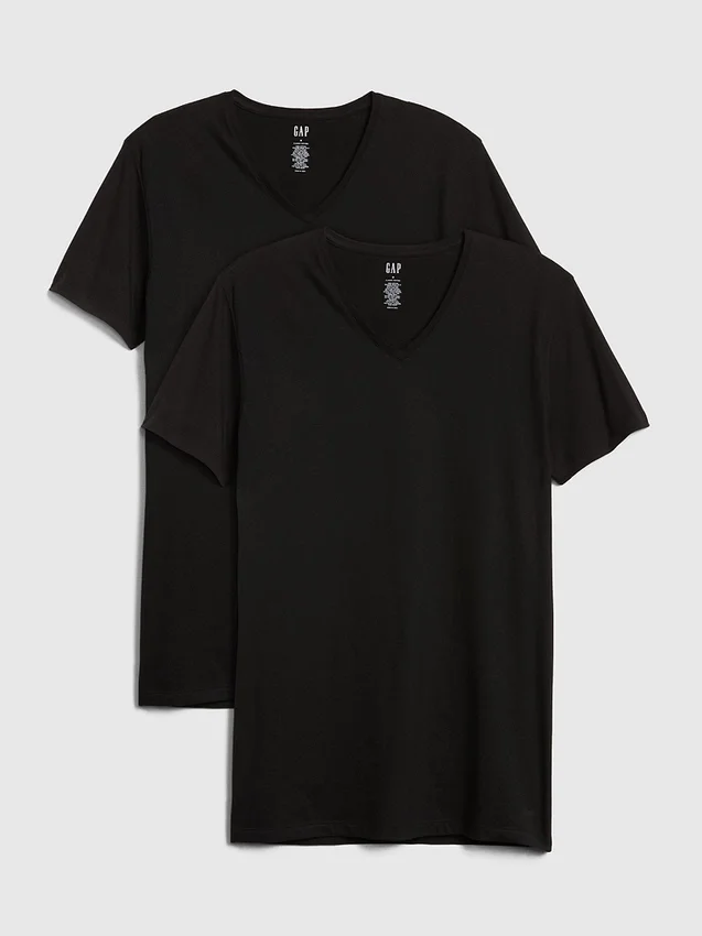 Camiseta clásica con cuello en V (pack de 2)