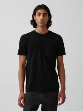 Camiseta con bolsillo de algodón orgánico para adulto