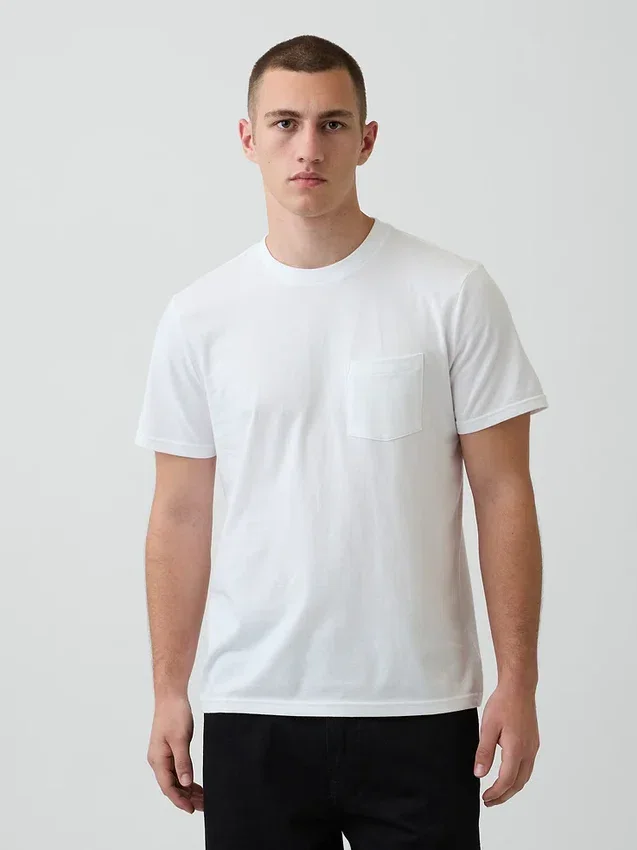 Camiseta con bolsillo de algodón orgánico para adulto