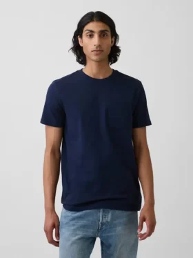 Camiseta con bolsillo de algodón orgánico para adulto