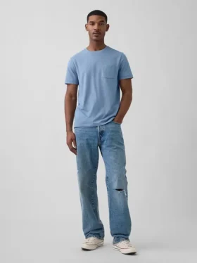 Camiseta con bolsillo de algodón orgánico para adulto
