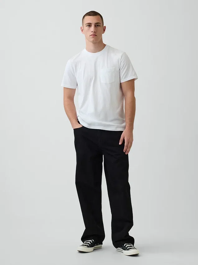 Camiseta con bolsillo de algodón orgánico para adulto