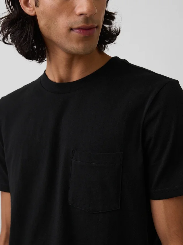 Camiseta con bolsillo de algodón orgánico para adulto
