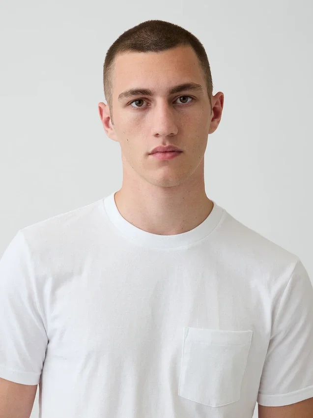 Camiseta con bolsillo de algodón orgánico para adulto