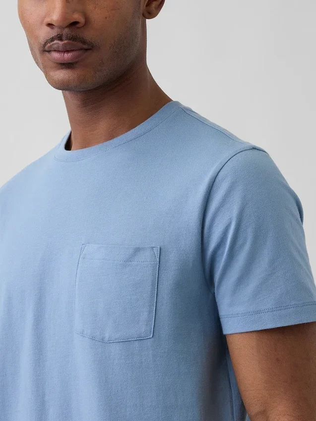 Camiseta con bolsillo de algodón orgánico para adulto