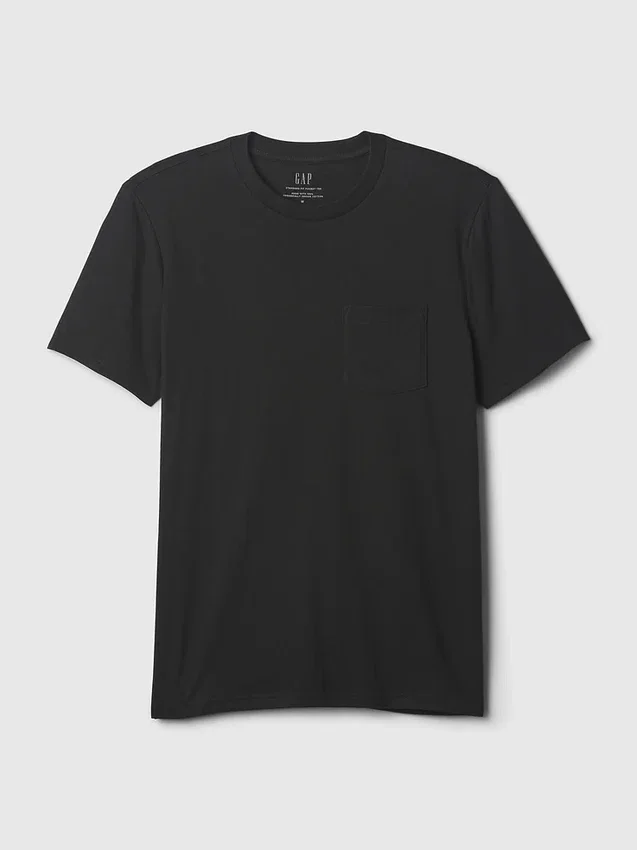 Camiseta con bolsillo de algodón orgánico para adulto