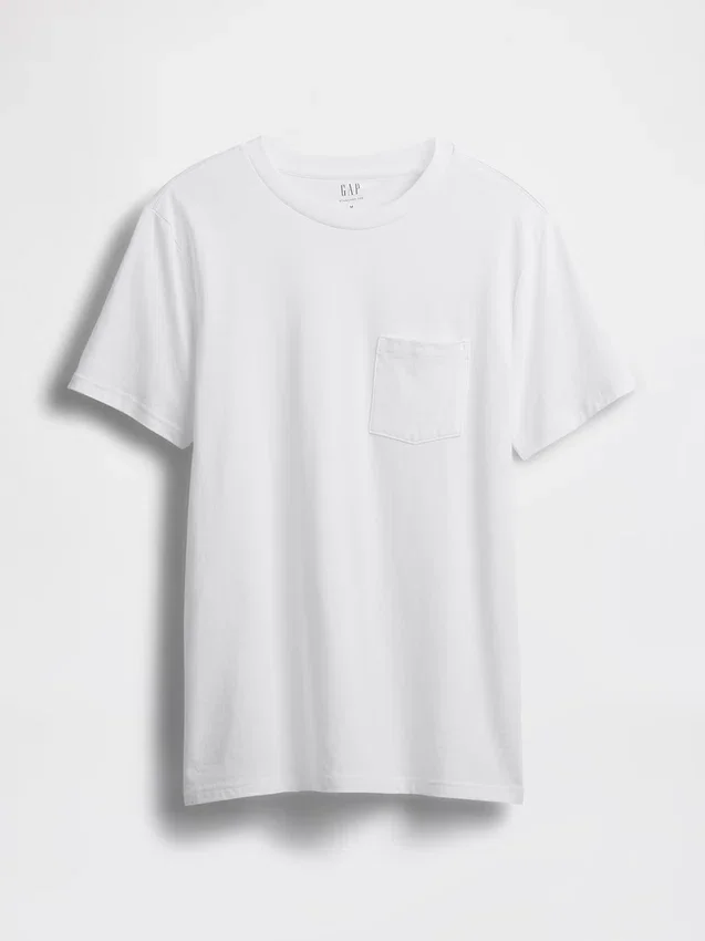 Camiseta con bolsillo de algodón orgánico para adulto
