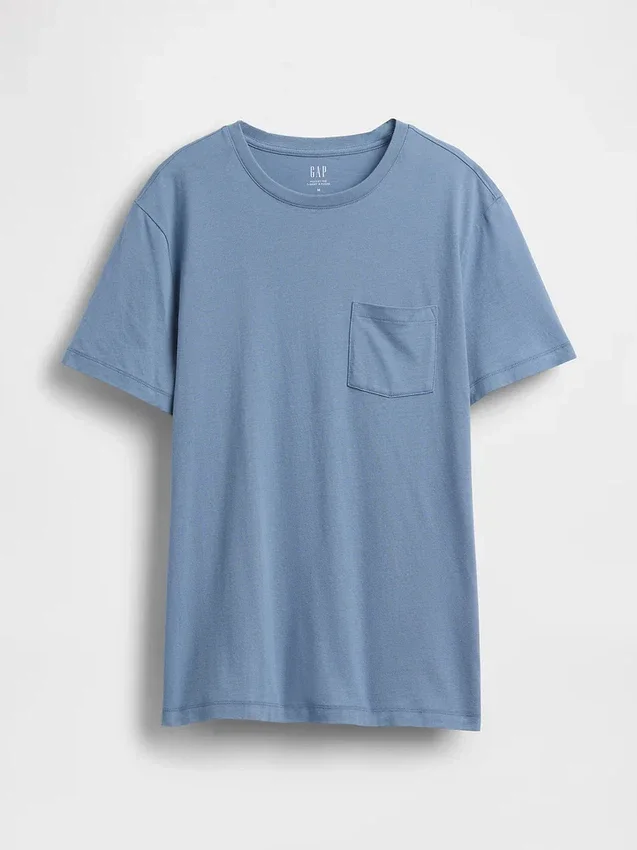 Camiseta con bolsillo de algodón orgánico para adulto