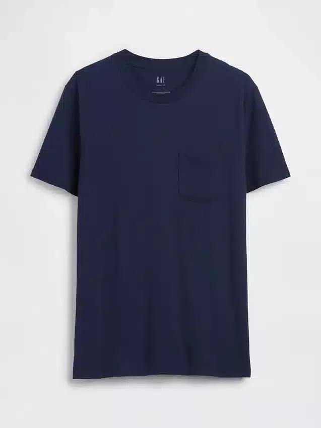 Camiseta con bolsillo de algodón orgánico para adulto