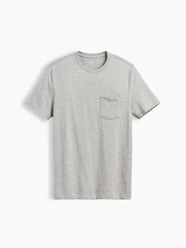 Camiseta con bolsillo de algodón orgánico para adulto