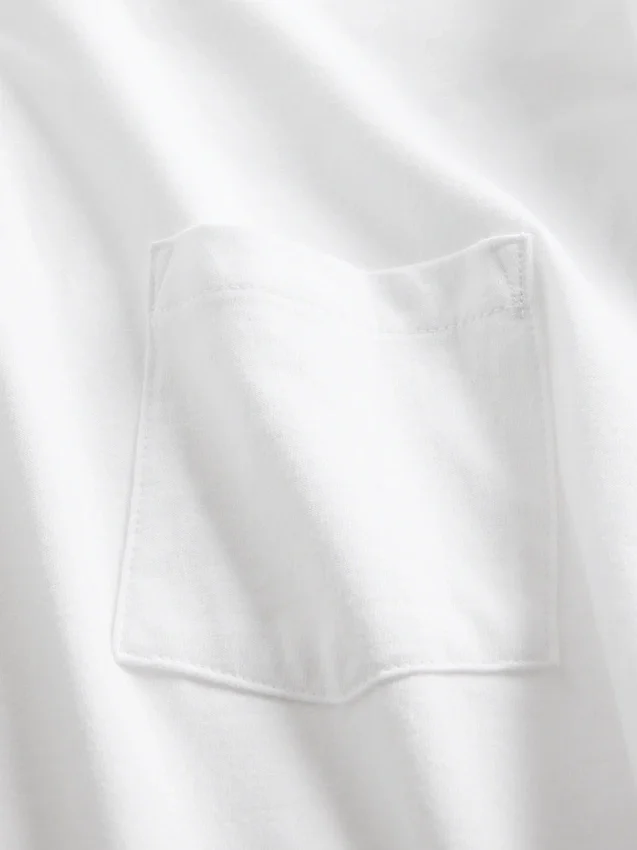 Camiseta con bolsillo de algodón orgánico para adulto