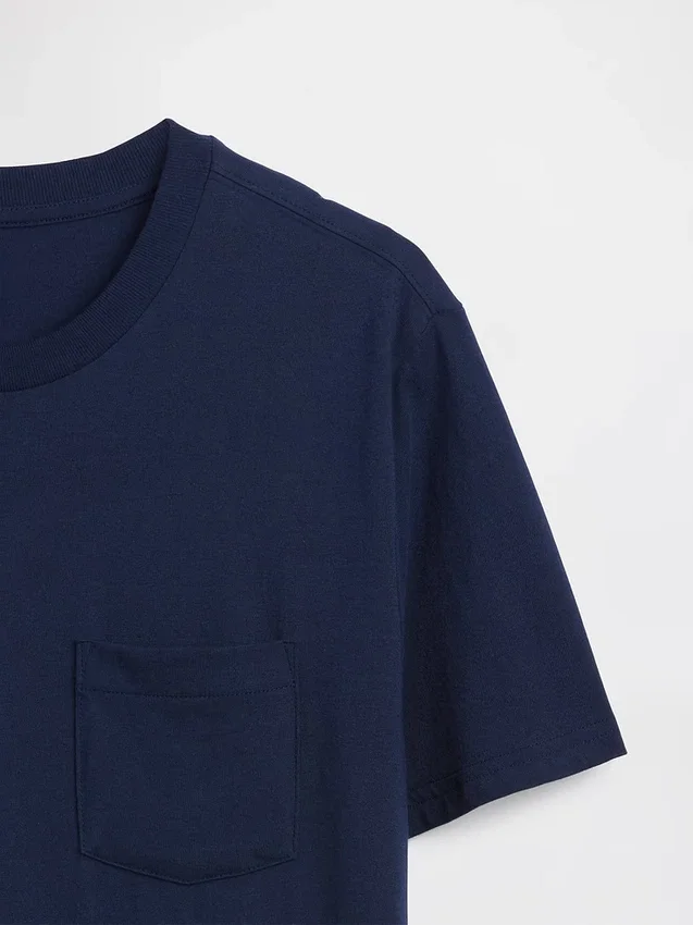 Camiseta con bolsillo de algodón orgánico para adulto