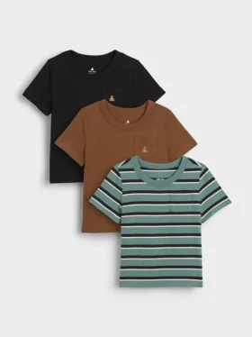 Camiseta con bolsillo «Mix & Match» para bebés y niños (paquete de 3)