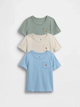 Camiseta con bolsillo «Mix & Match» para bebés y niños (paquete de 3)